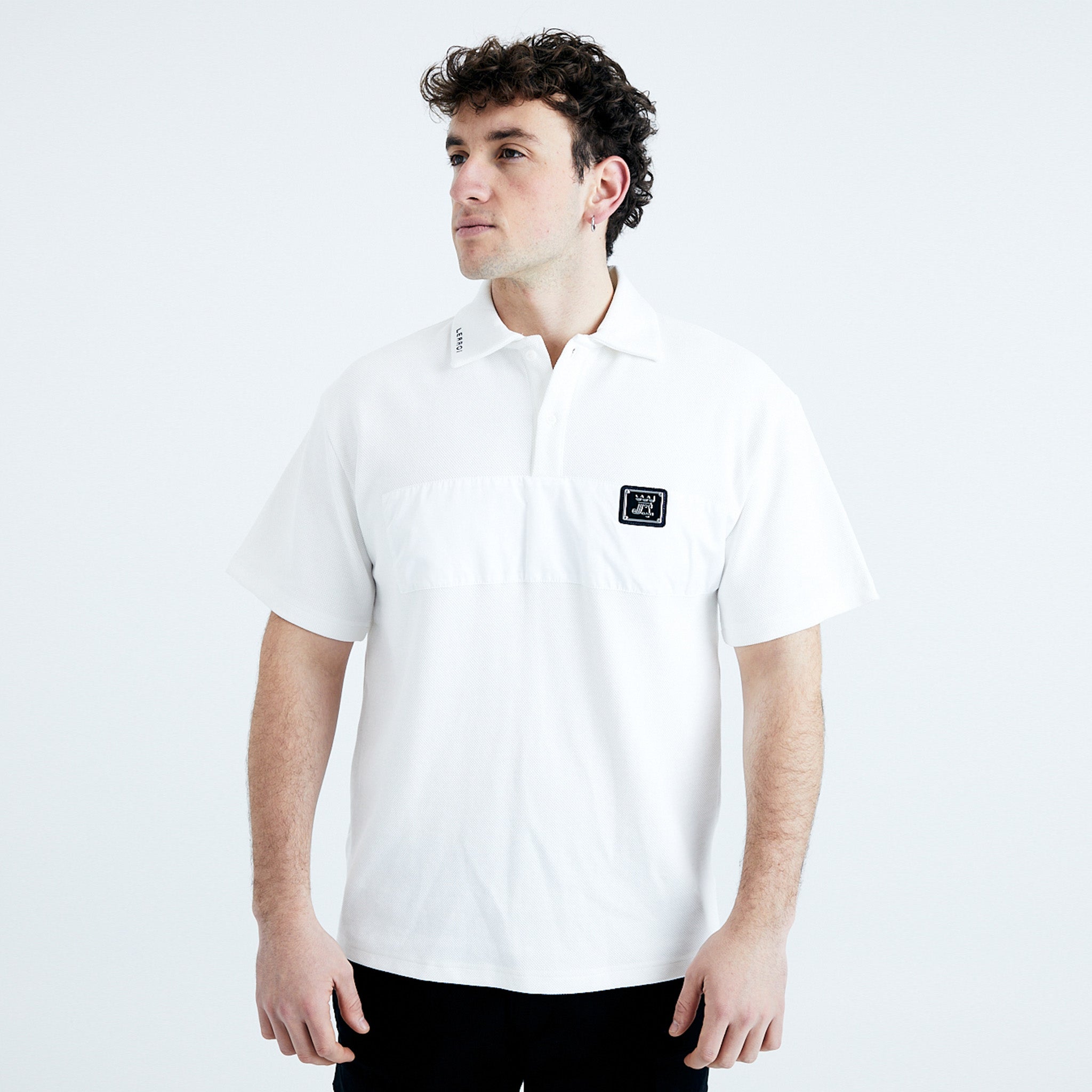 LERROI WHITE COTTON POLY POLO WHITE