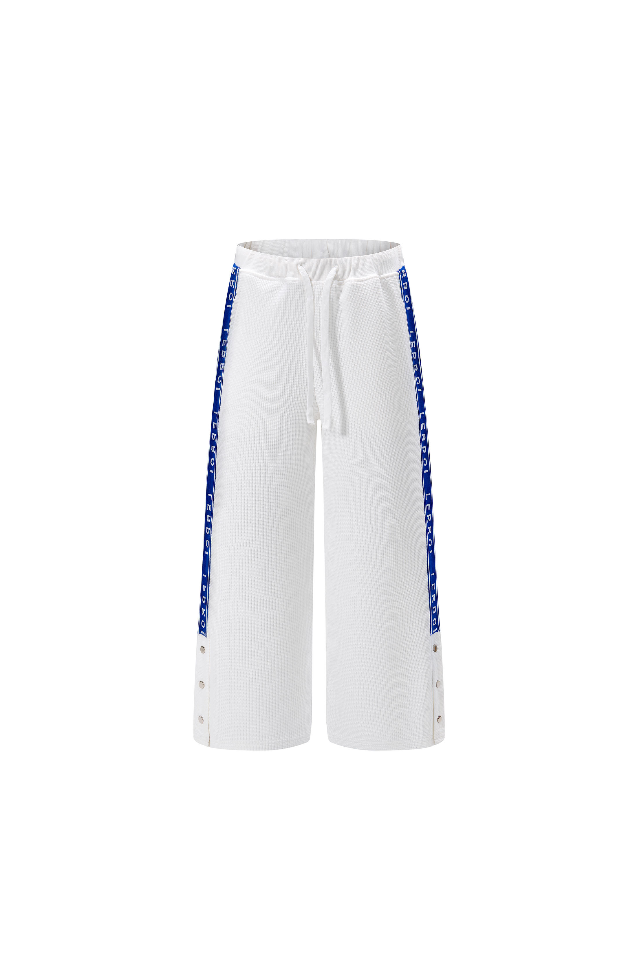 LERROI WHITE STREETWEAR PANELLED SPLIT-HEM SWEATPANTS WHITE