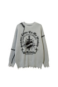 Load image into Gallery viewer, LERROI GREY TIE DYE RAW EDGE ARTWORK SWEATER GREY
