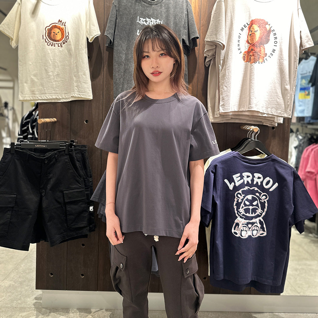 LERROI GREY FLOCK PRINT T-SHIRT GREY