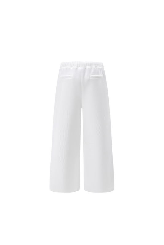 LERROI WHITE STREETWEAR PANELLED SPLIT-HEM SWEATPANTS WHITE