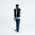 Load image into Gallery viewer, LERROI BLACK CASHMERE WOOL VARSITY JACKET BLACK
