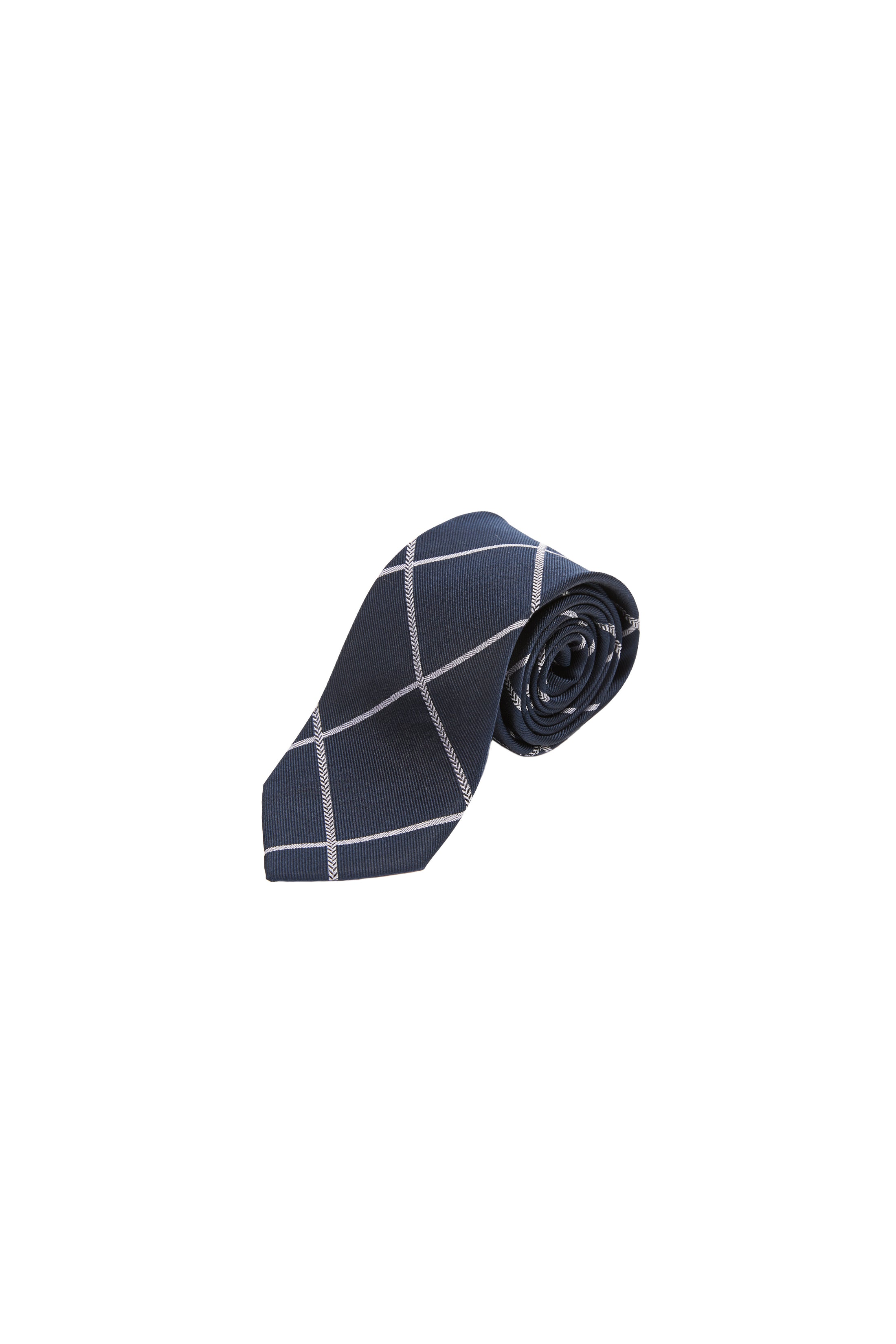 LERROI NAVY CHECK SILK TIE NAVY