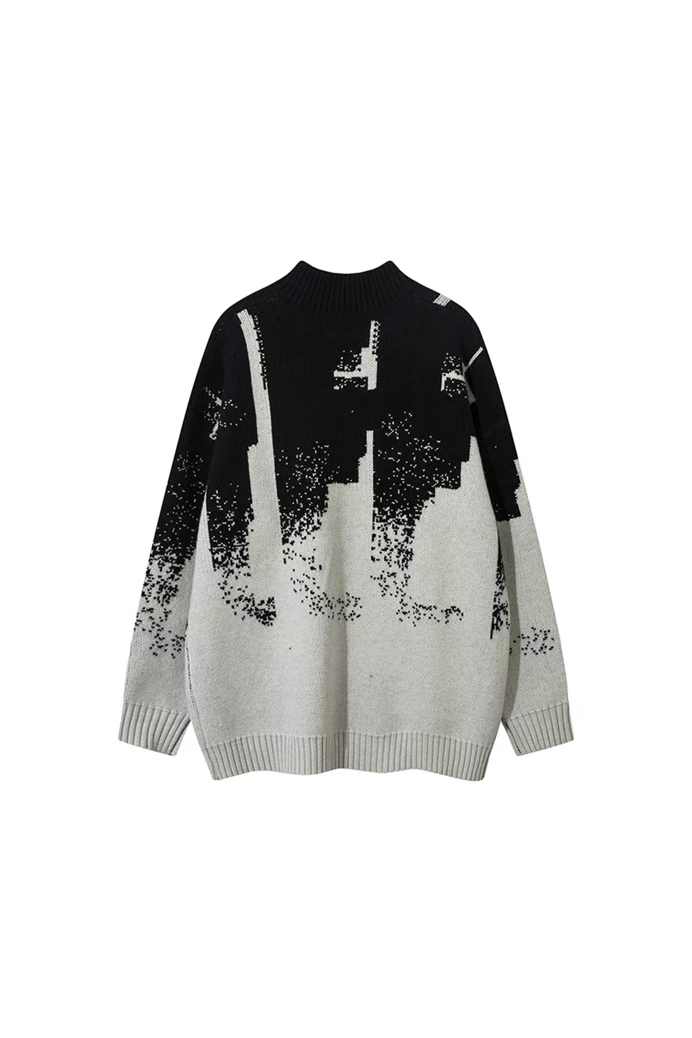 LERROI GREY MIX COL TIE DYE RAW EDGE SWEATER GREY