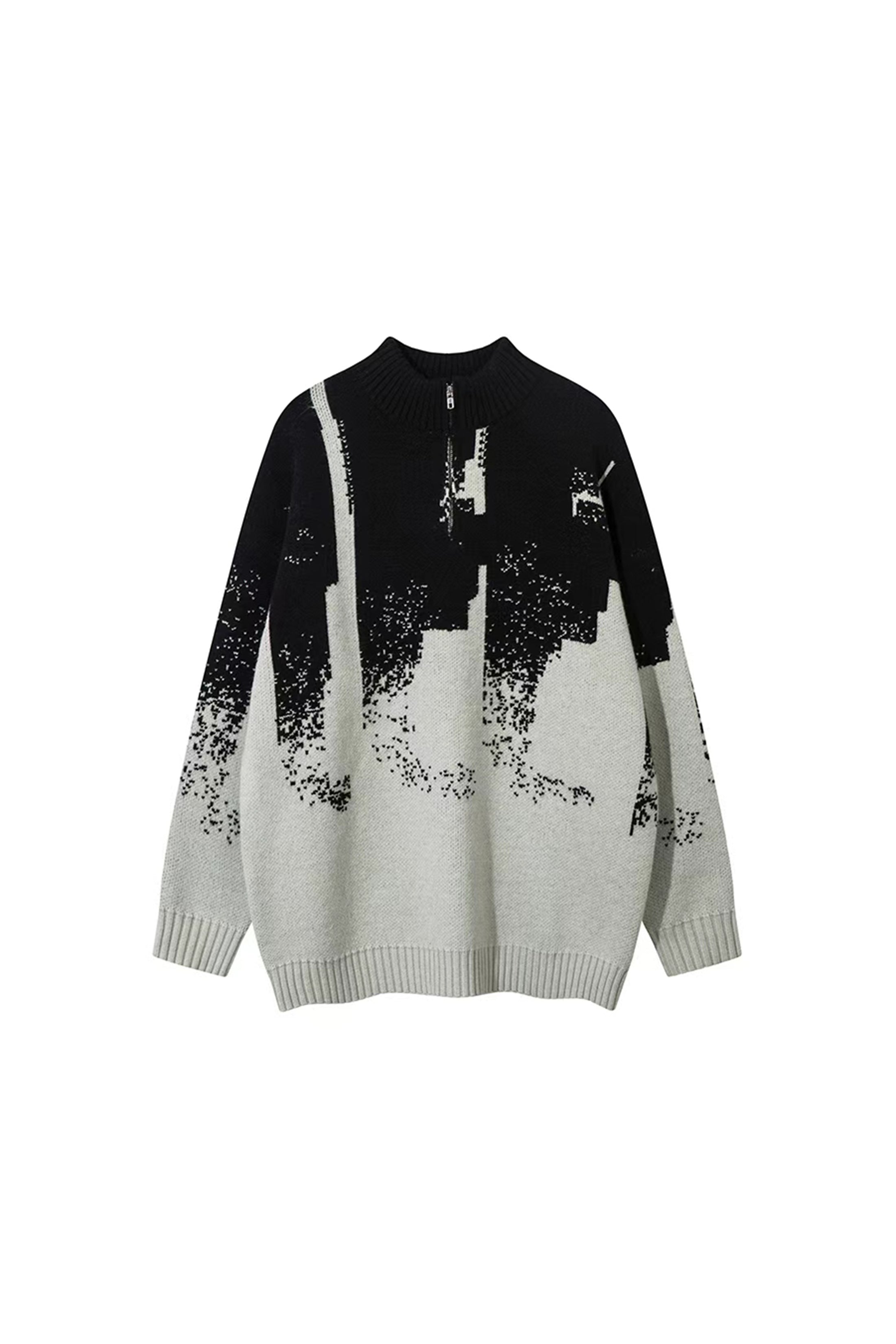 LERROI GREY MIX COL TIE DYE RAW EDGE SWEATER GREY