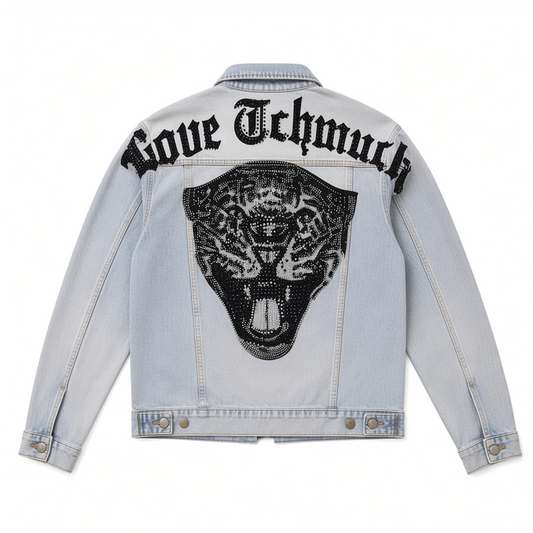 GREY RHINESTONE TIGER JACKET