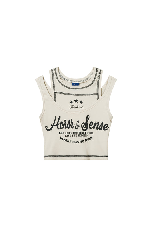 CREAM DUAL LAYER SLIP STRAP CAMISOLE CREAM