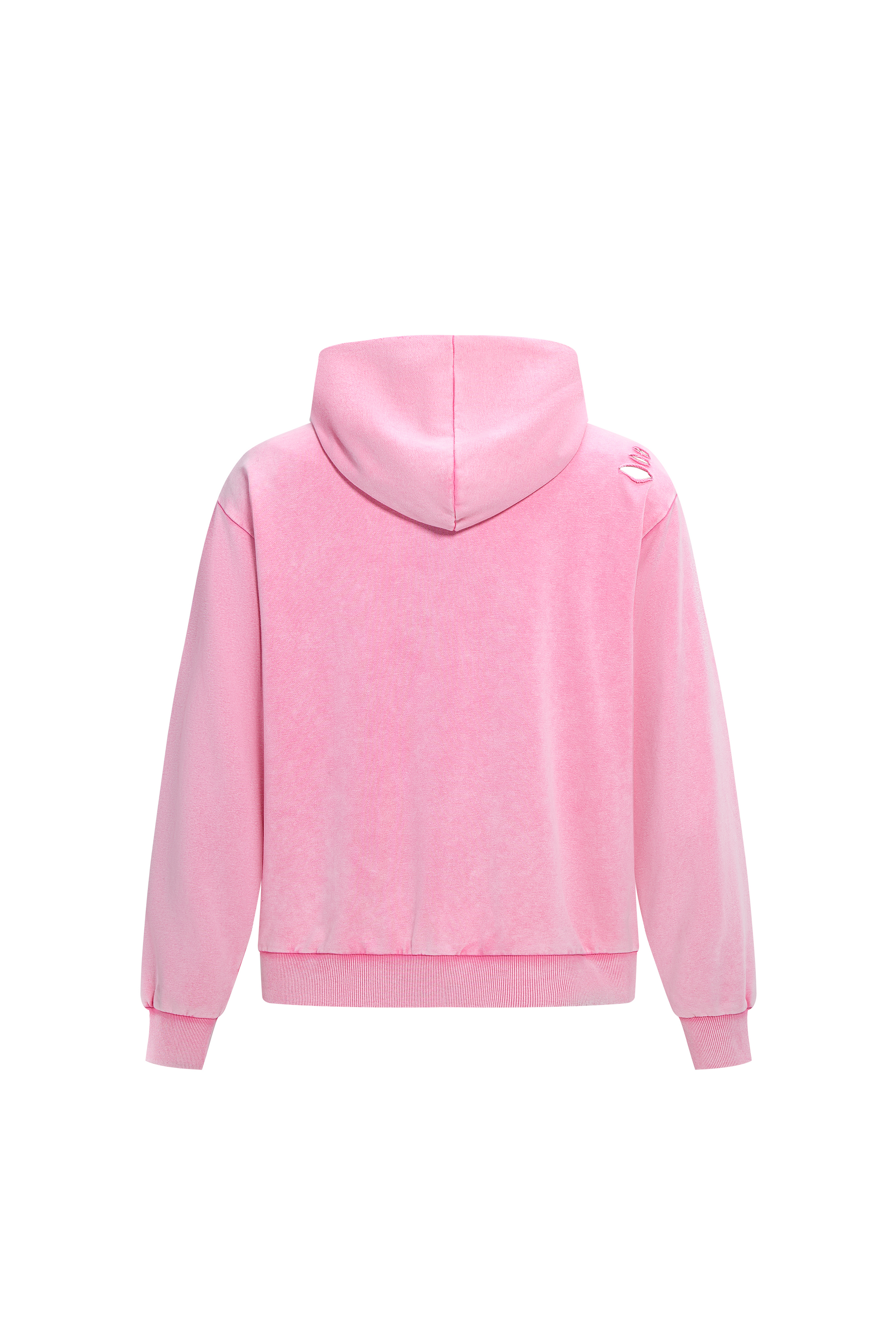LERROI PINK URBAN WASHED LOGO PRINT HOODIE PINK
