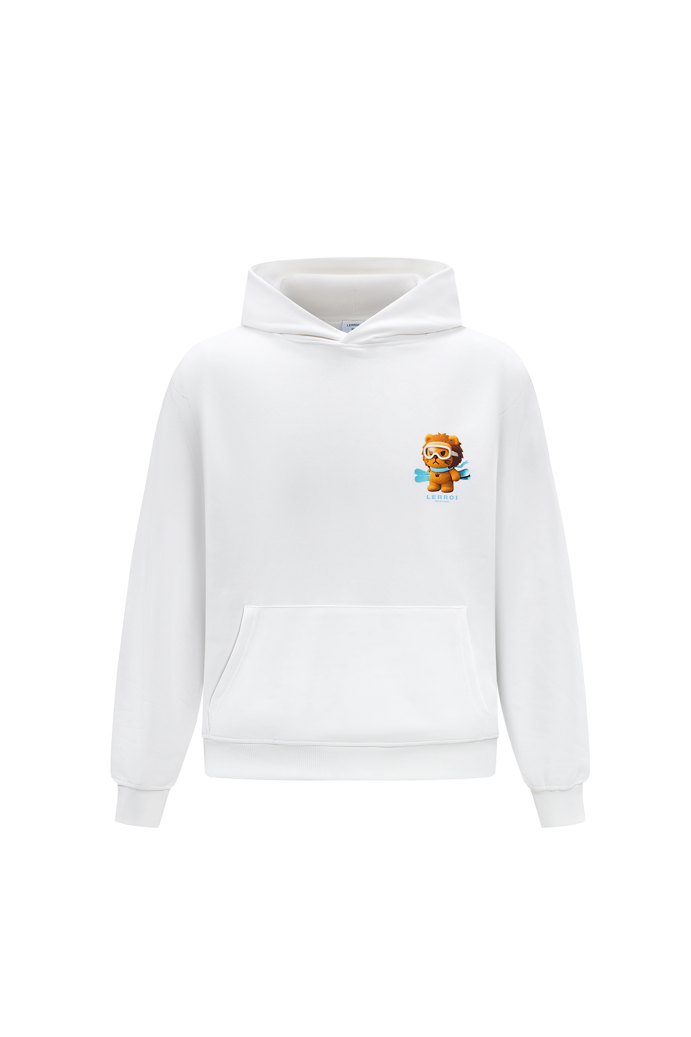 LERROI WHITE LION SKIING HOODIE WHITE