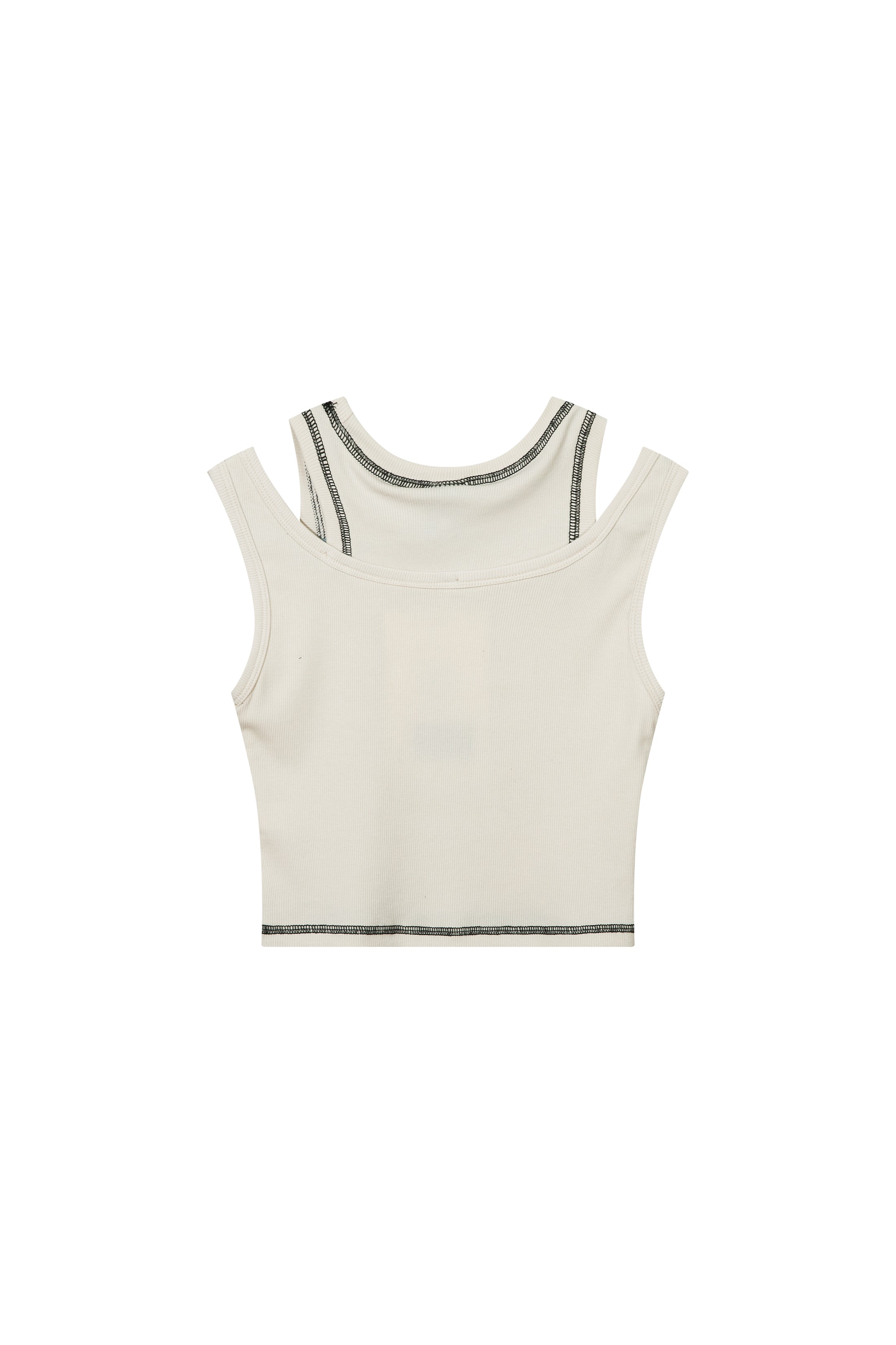 CREAM DUAL LAYER SLIP STRAP CAMISOLE CREAM