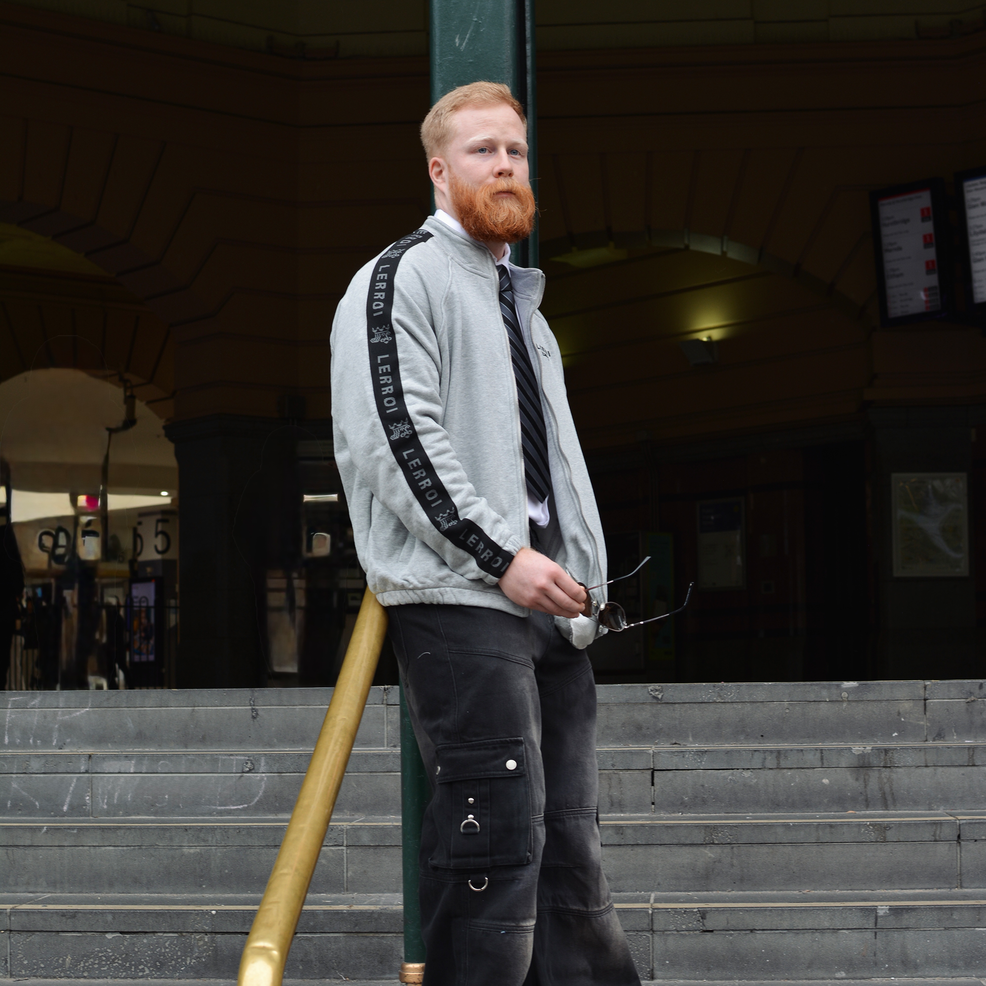 LERROI BLACK WASHED CARGO DENIM PANT BLACK
