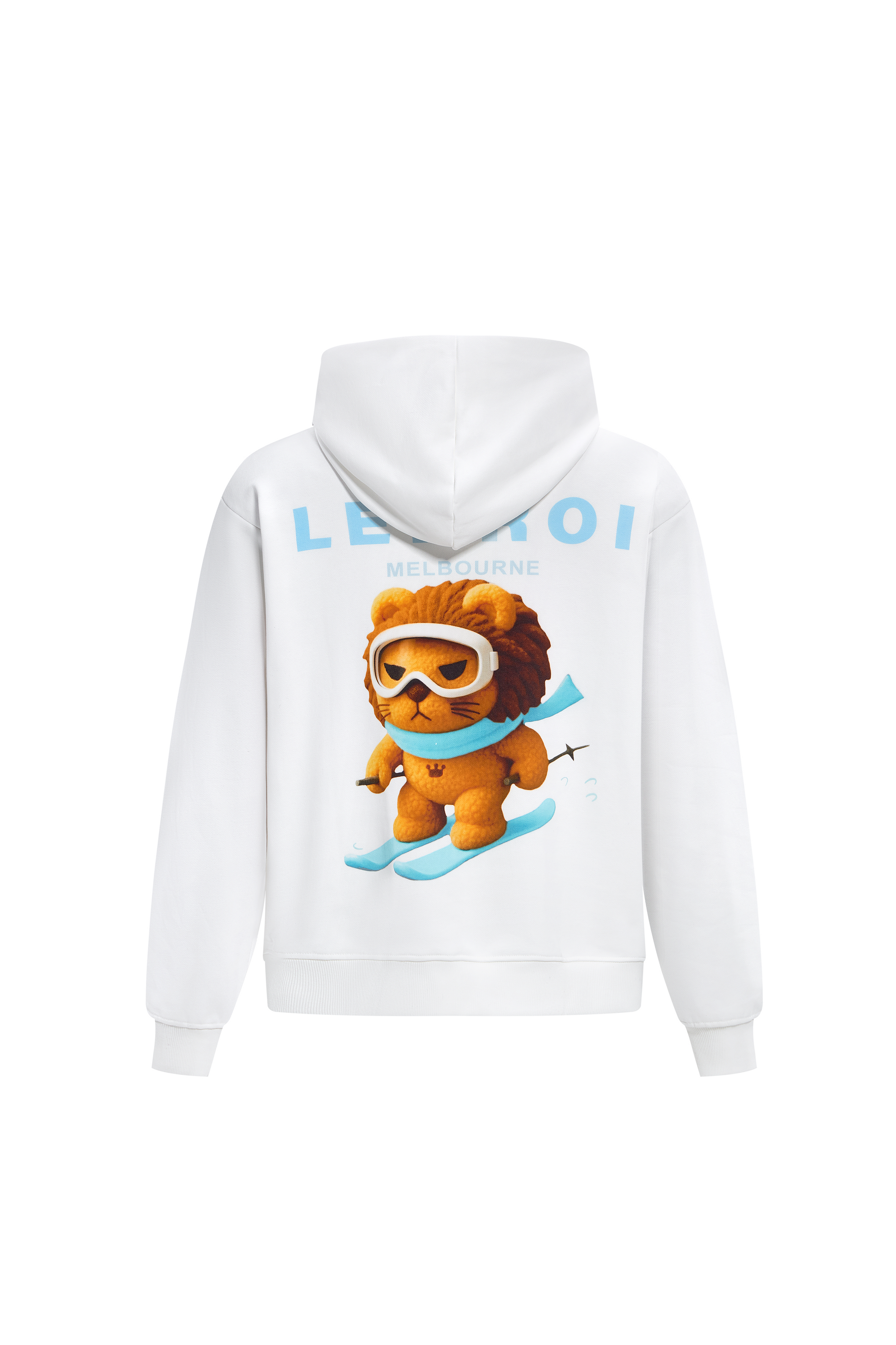 LERROI WHITE LION SKIING HOODIE WHITE