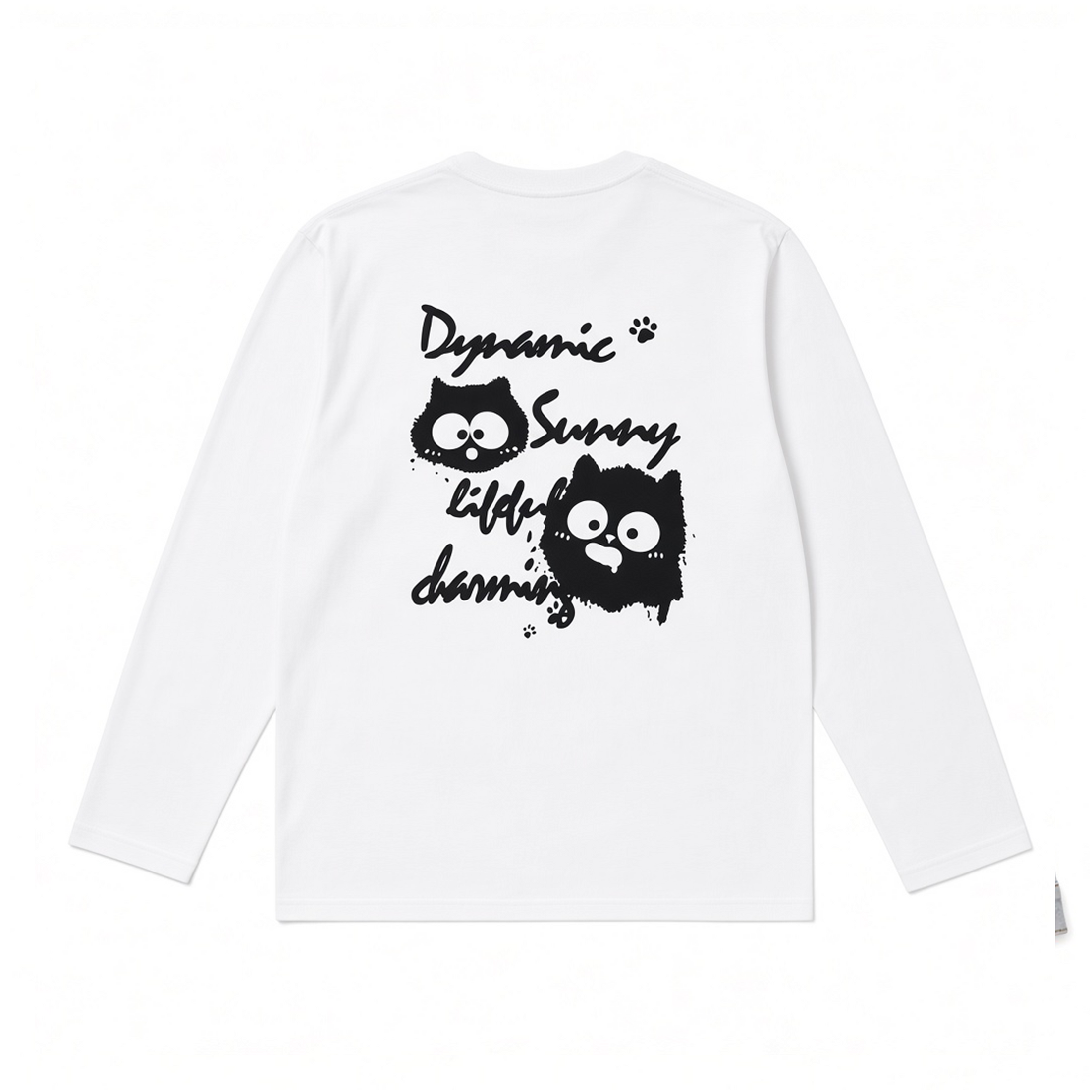 WHITE CAT GRAPHIC T-SHIRT