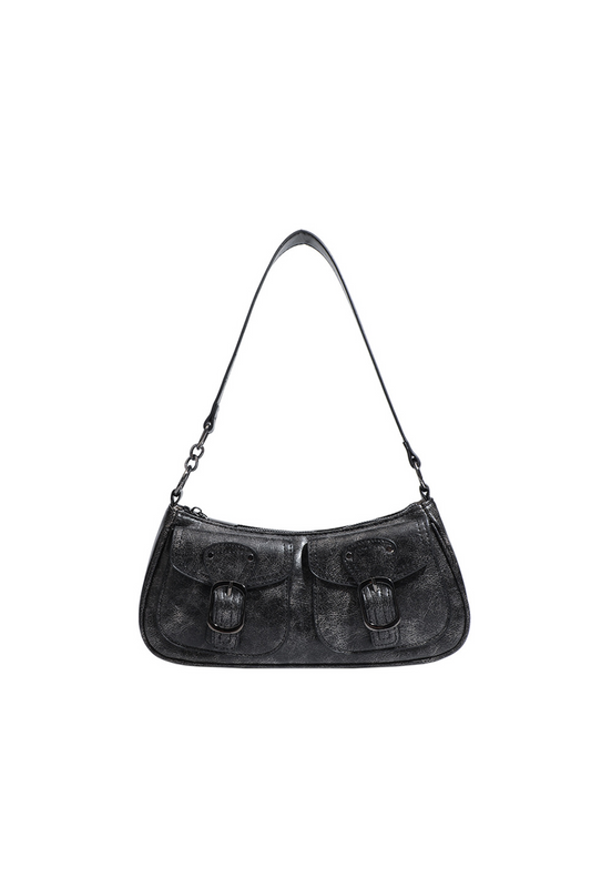 BLACK VINTAGE UNDERARM BAG BLACK