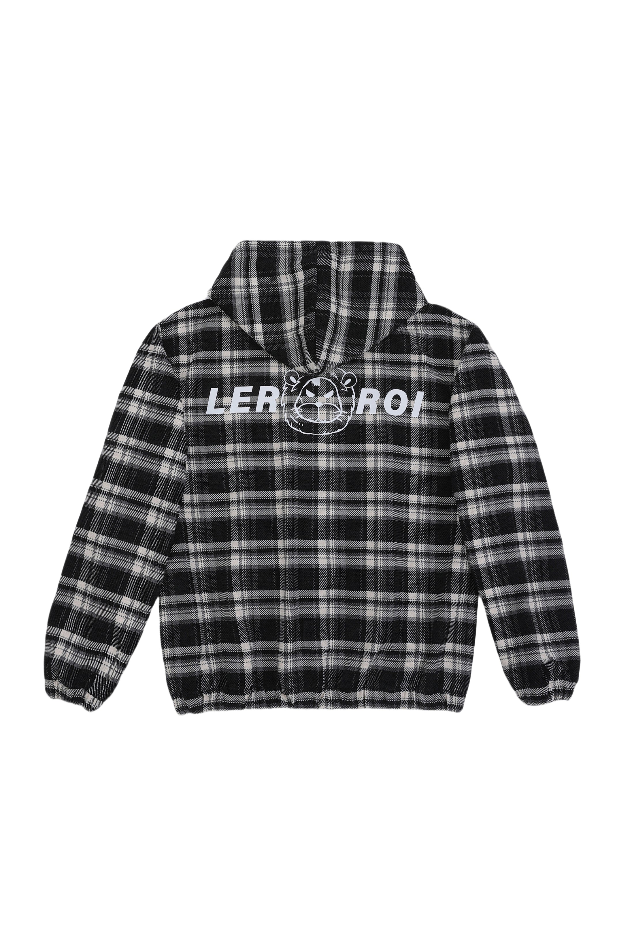 LERROI BLACK CHECK CARGO HOODIE BLACK