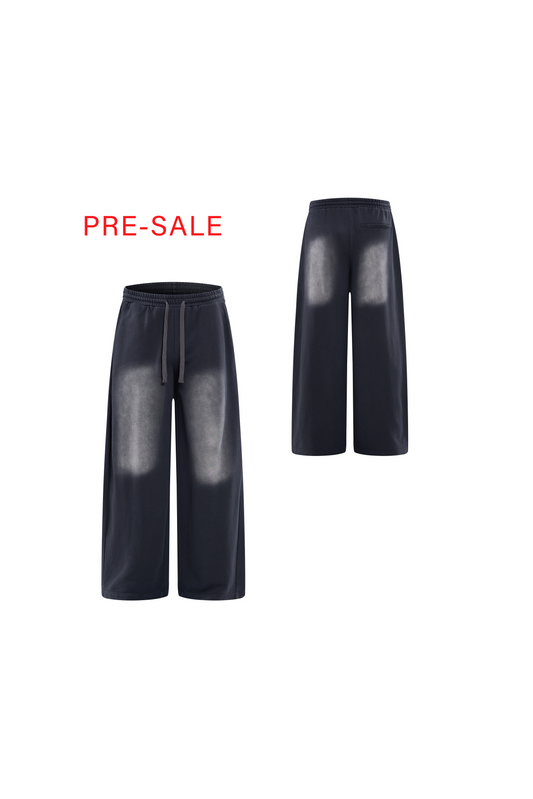 LERROI GREY URBAN WASHED WIDE-LEG PANTS GREY