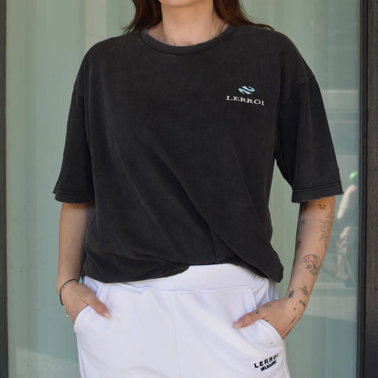 LERROI BLACK TAPE PRINT T-SHIRT BLACK