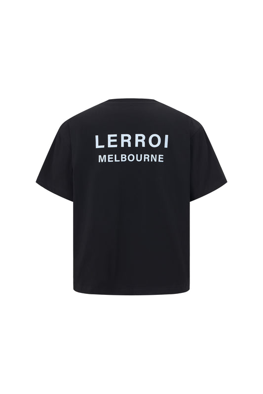 LERROI BLACK ABSTRACT PAINTING T-SHIRT BLACK