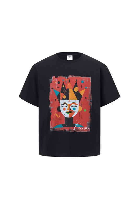 LERROI BLACK ABSTRACT PAINTING T-SHIRT BLACK