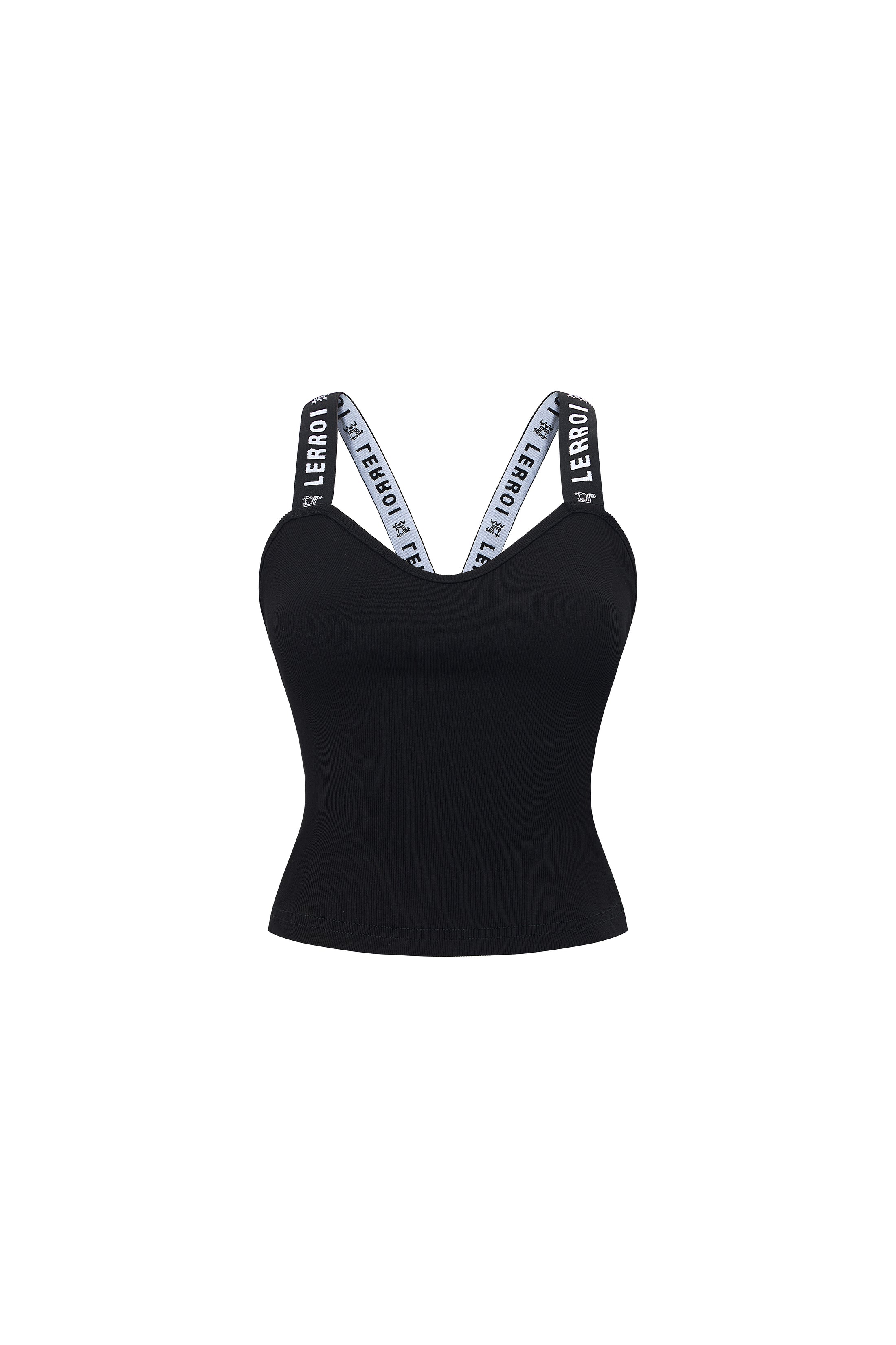 LERROI BLACK LOGO CROSS BACK VEST BLACK