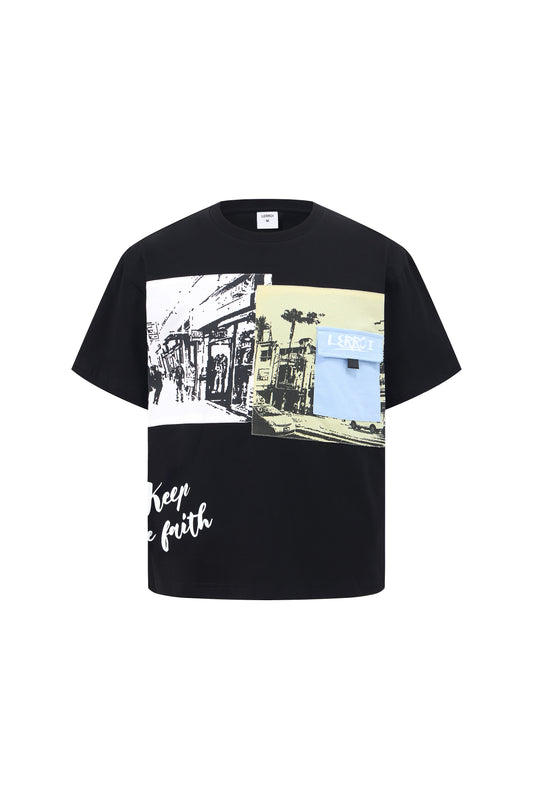 LERROI BLACK LOS ANGELES MIX COL T-SHIRT BLACK