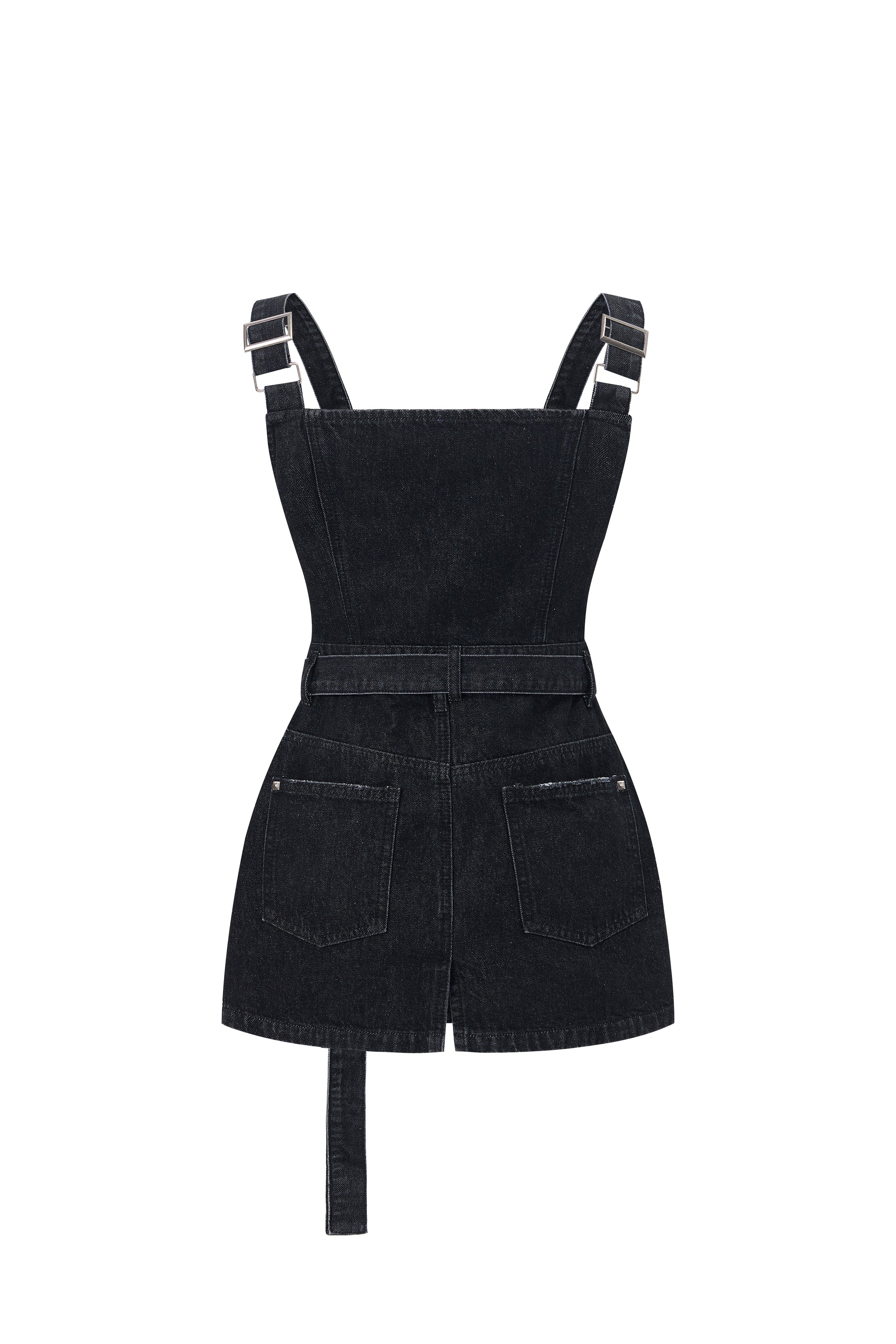 LERROI BLACK UTILITY DENIM DRESS BLACK