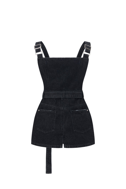 LERROI BLACK UTILITY DENIM DRESS BLACK