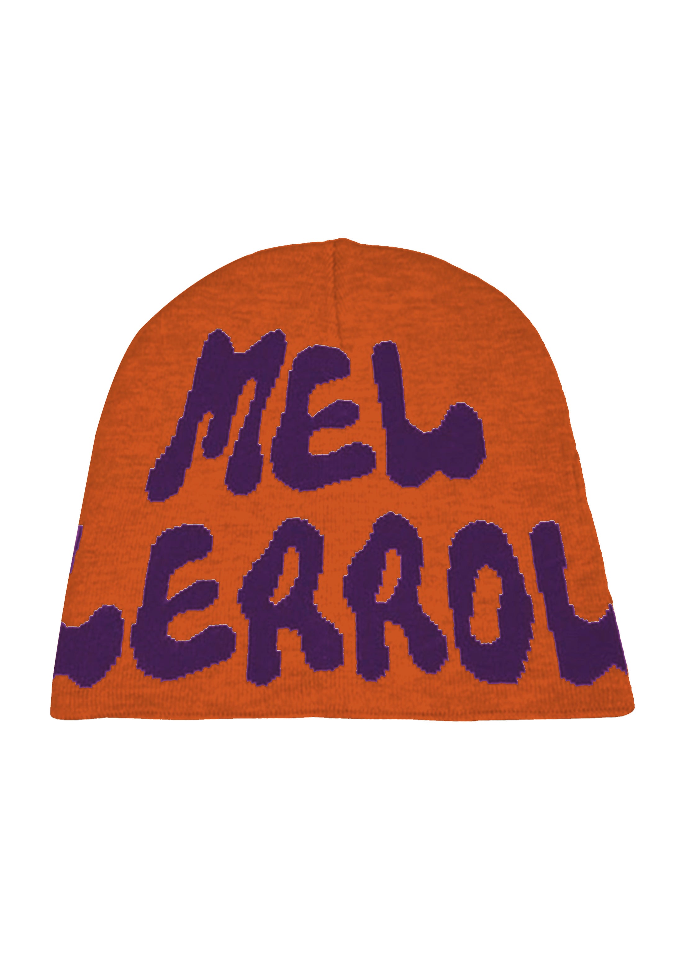 LERROI ORANGE PURPLE LOGO KNIT HAT ORANGE