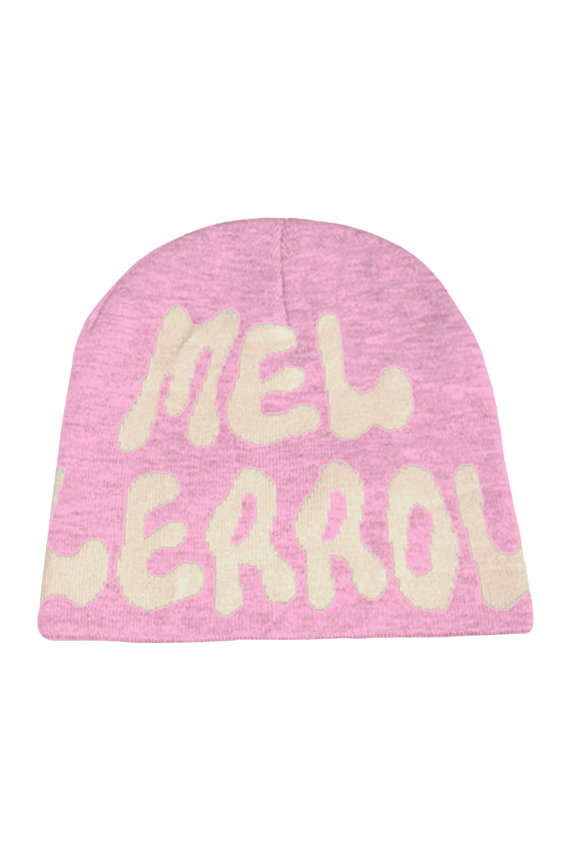 LERROI PINK WHITE LOGO KNIT HAT PINK