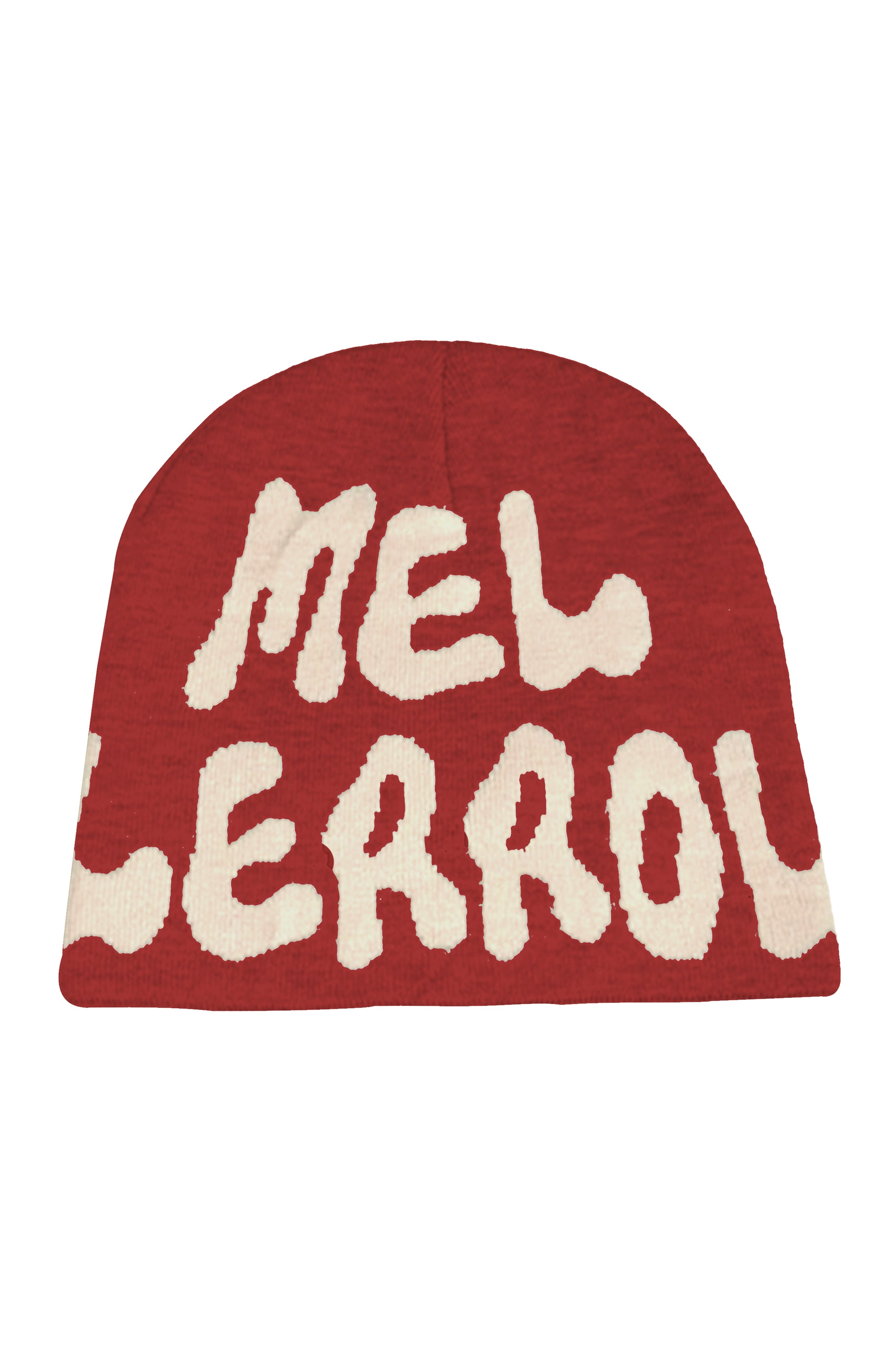 LERROI RED WHITE LOGO KNIT HAT RED