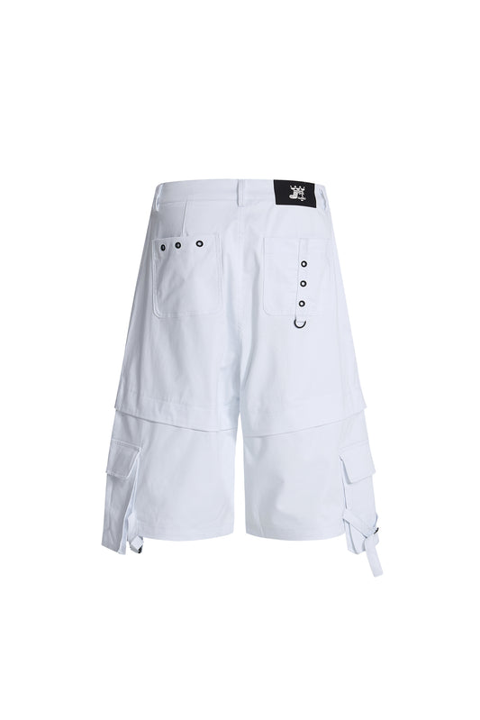 LERROI WHITE CARGO CAPRI PANT WHITE