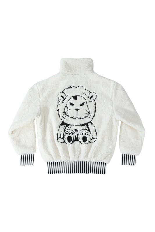 LERROI WHITE FLEECE LION JACKET WHITE