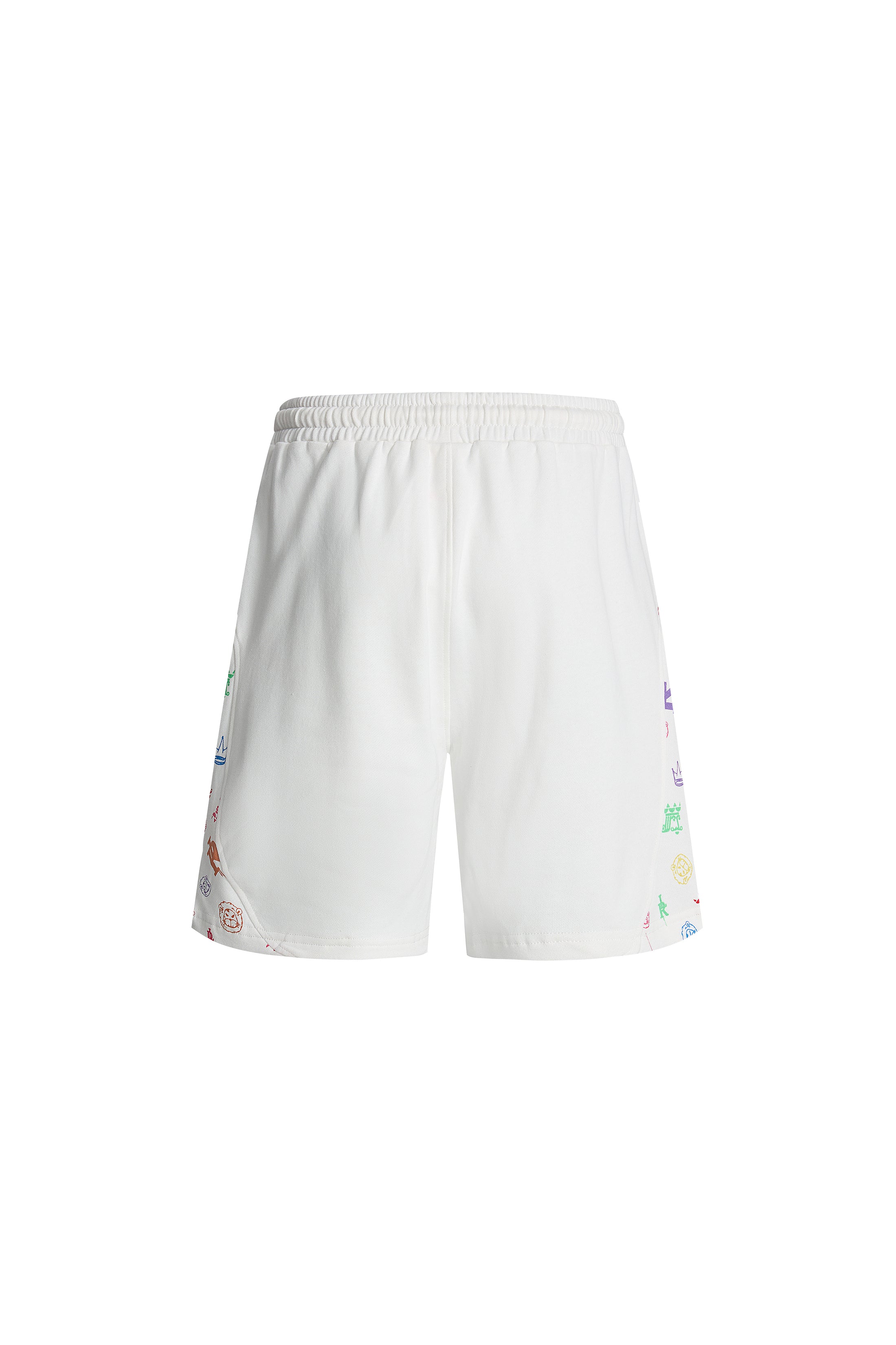 LERROI WHITE FULL PRINT SIDE SHORT WHITE