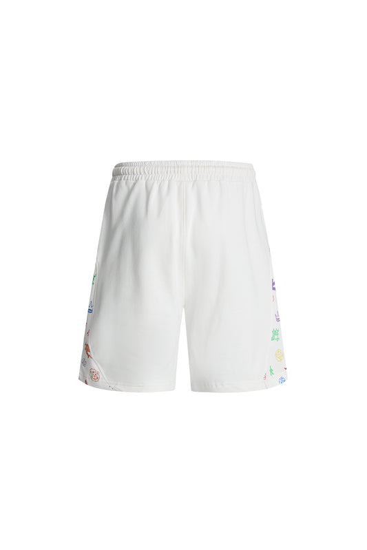 LERROI WHITE FULL PRINT SIDE SHORT WHITE