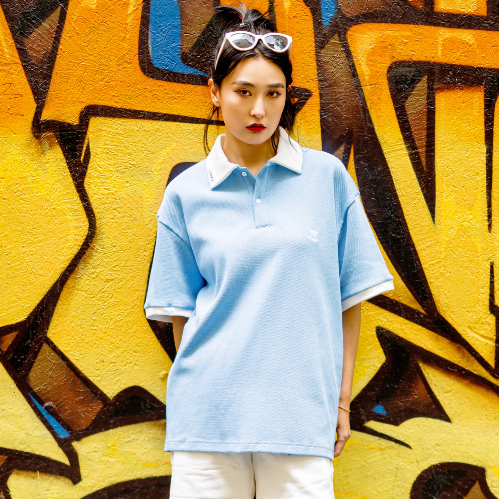 LERROI BLUE MIX COL POLO BLUE