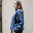 Load image into Gallery viewer, LERROI NAVY RELAXED FIT CO-ORD STAND COLLAR HOODIE NAVY

