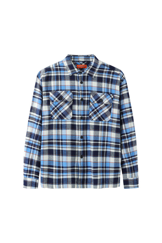 LERROI BLUE COOL CHECK PRINT OVERSHIRT BLUE