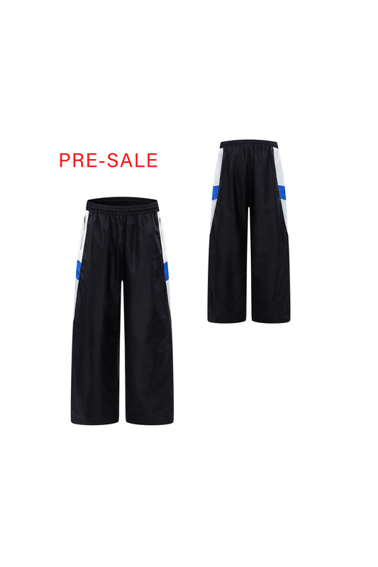 LERROI BLACK NYLON PATCHWORK PANTS BLACK