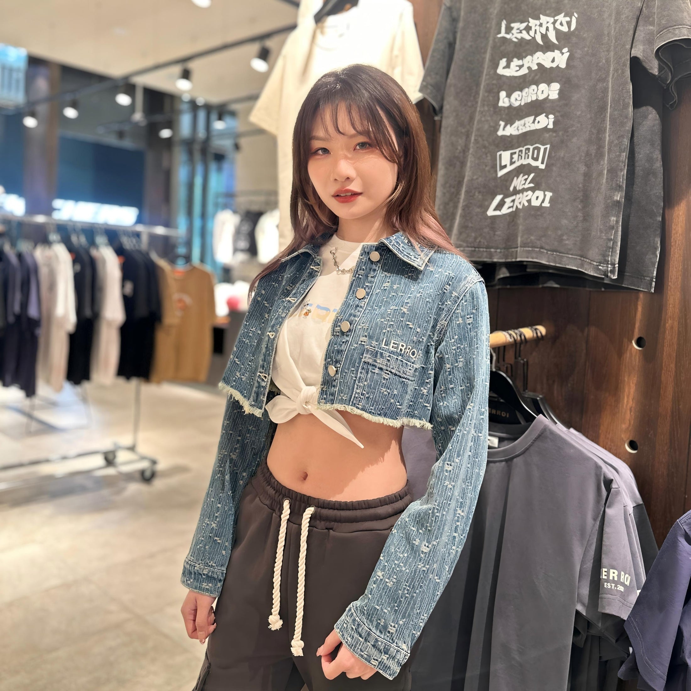 LERROI BLUE SHORT CUT JEAN JACKET BLUE