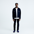 Load image into Gallery viewer, LERROI NAVY OVERSIZE ZIP THRU JEAN JACKET NAVY
