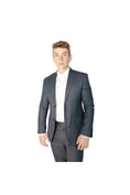 Load image into Gallery viewer, LERROI GREY STRIPE SLIM FIT BLAZER GREY
