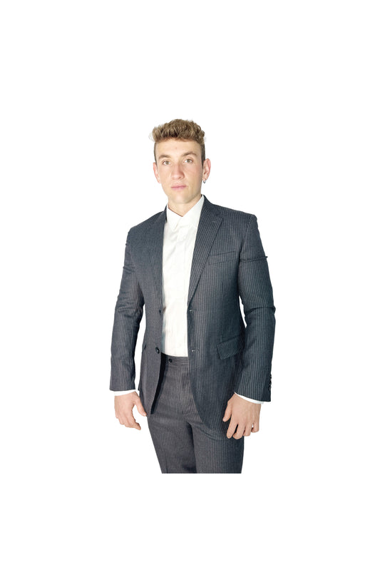 LERROI GREY STRIPE SLIM FIT BLAZER GREY