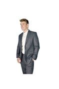 Load image into Gallery viewer, LERROI GREY STRIPE SLIM FIT BLAZER GREY
