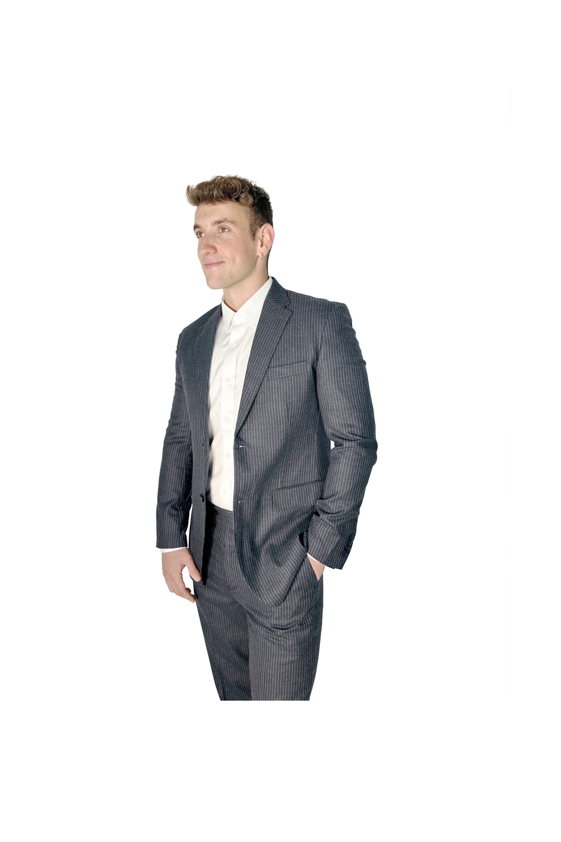 LERROI GREY STRIPE SLIM FIT BLAZER GREY