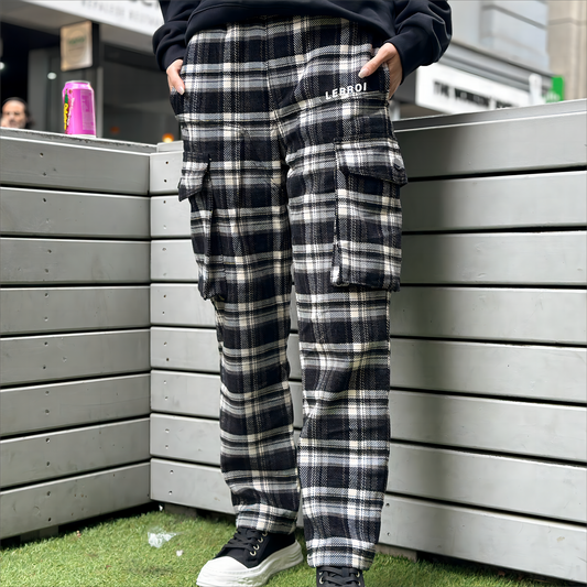 LERROI BLACK POCKET CHECK SWEATPANT BLACK