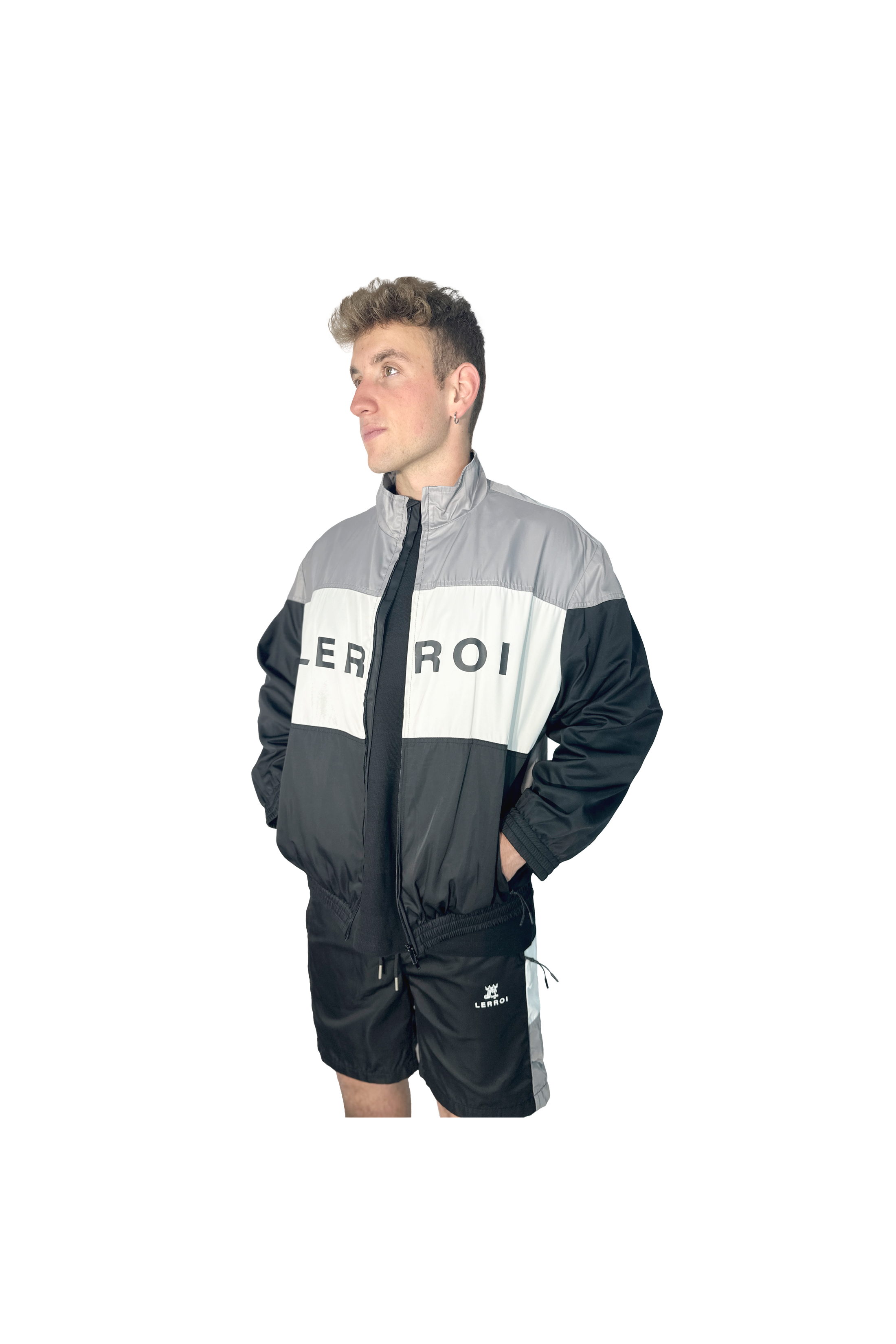 LERROI BLACK MIX COLOR SPORT JACKET BLACK